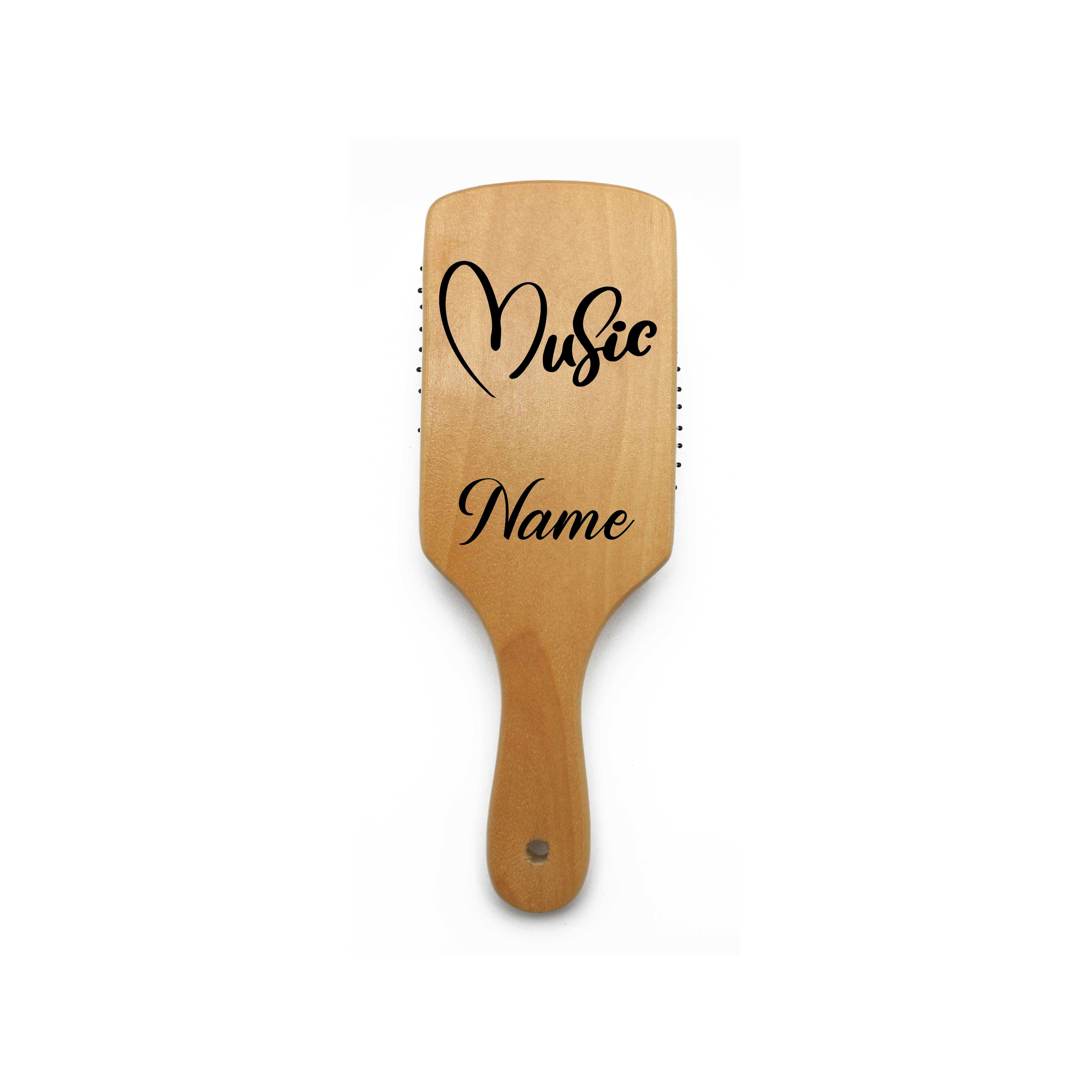 Music Personalised Wooden Bamboo Paddle Hair Brush