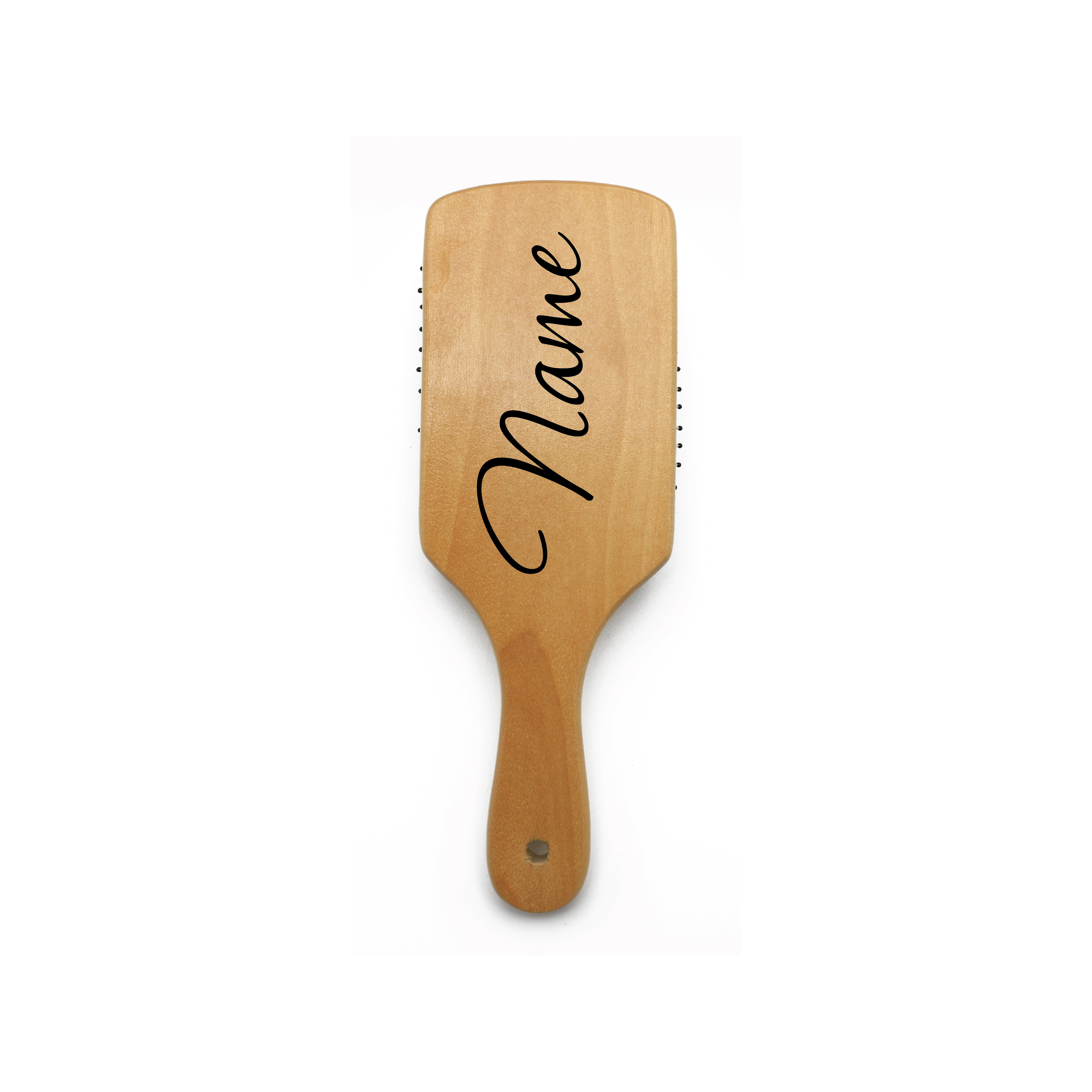 Personalised Wooden Bamboo Paddle Hair Brush with Name