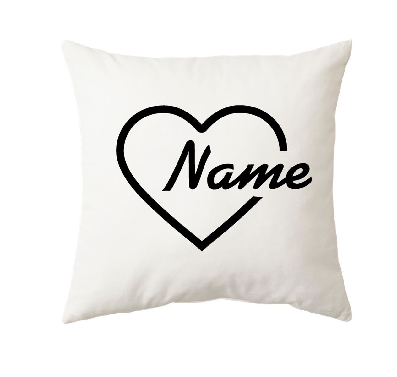 Personalised Heart Name White Cushion