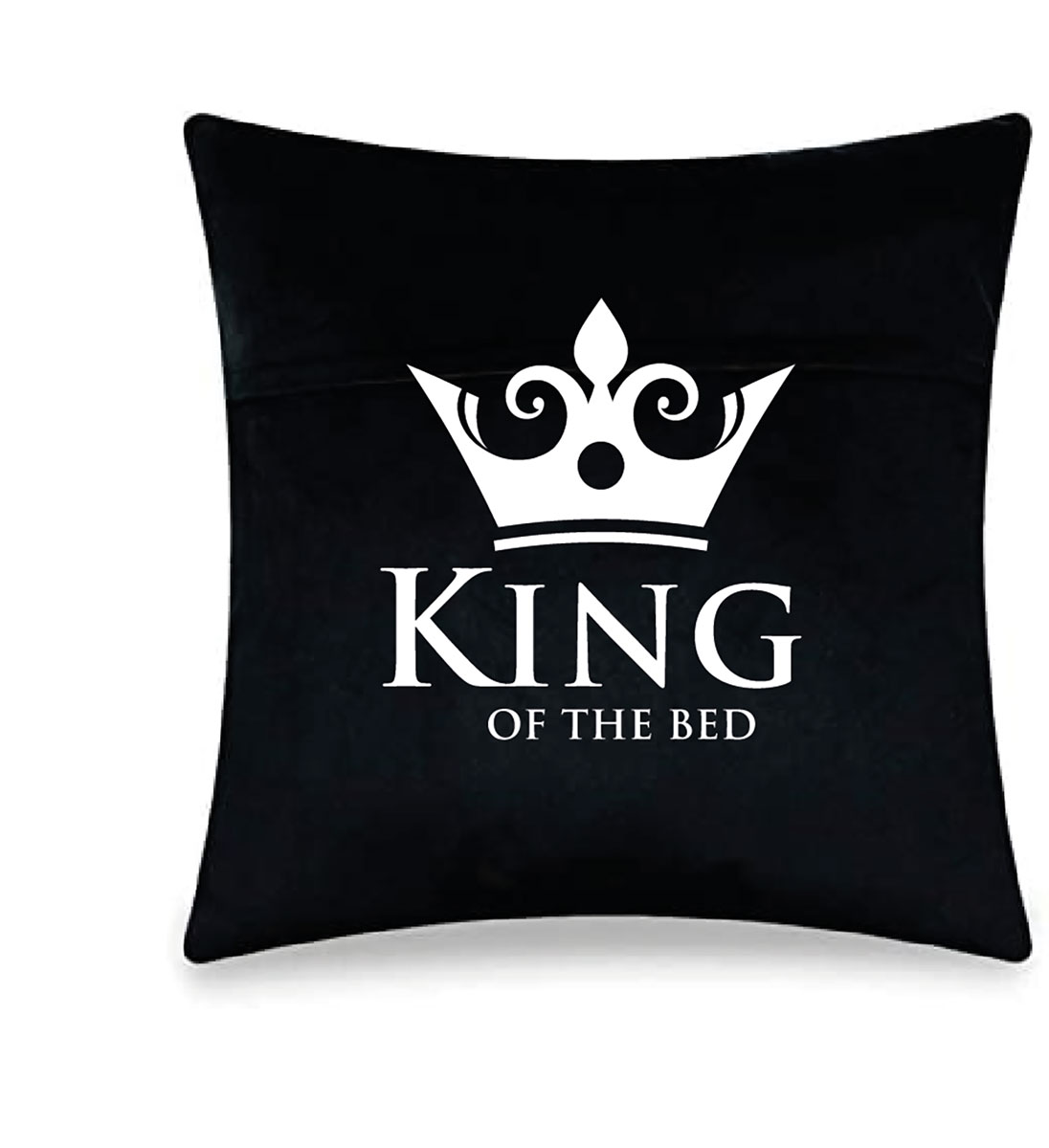 Personalised King of the Bed Black Couples Cushion