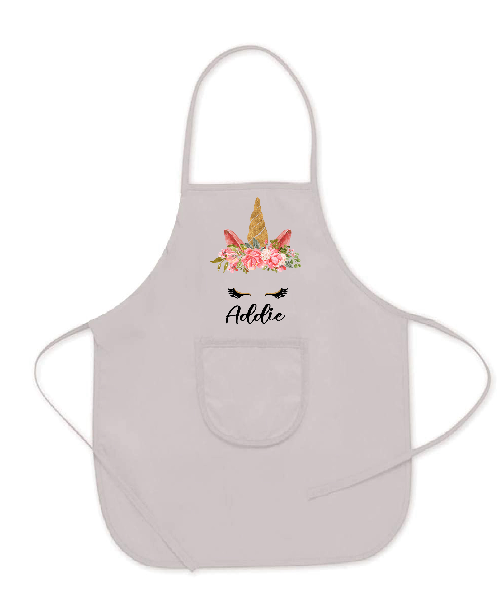 Unicorn Floral Personalised Kids Apron