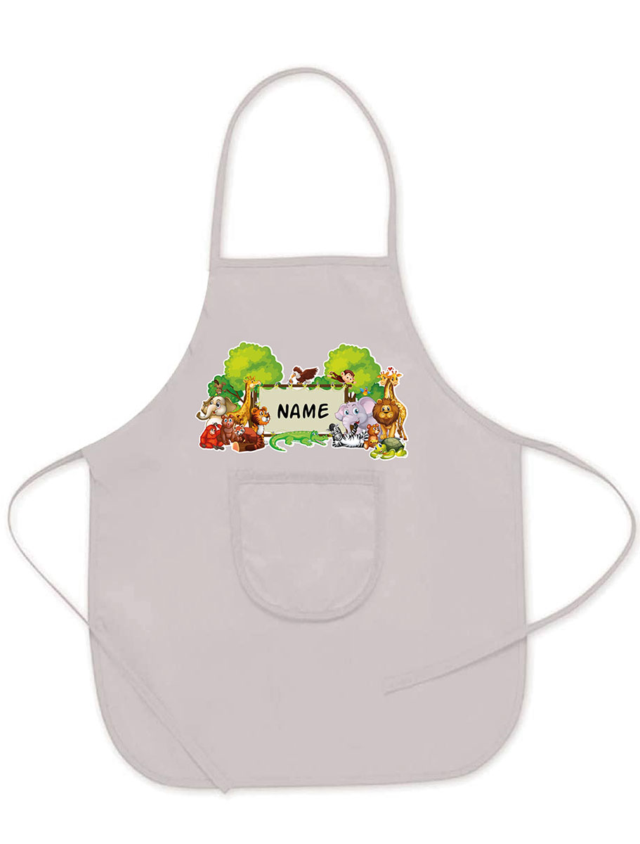 Animal Printed Personalised Kids Apron