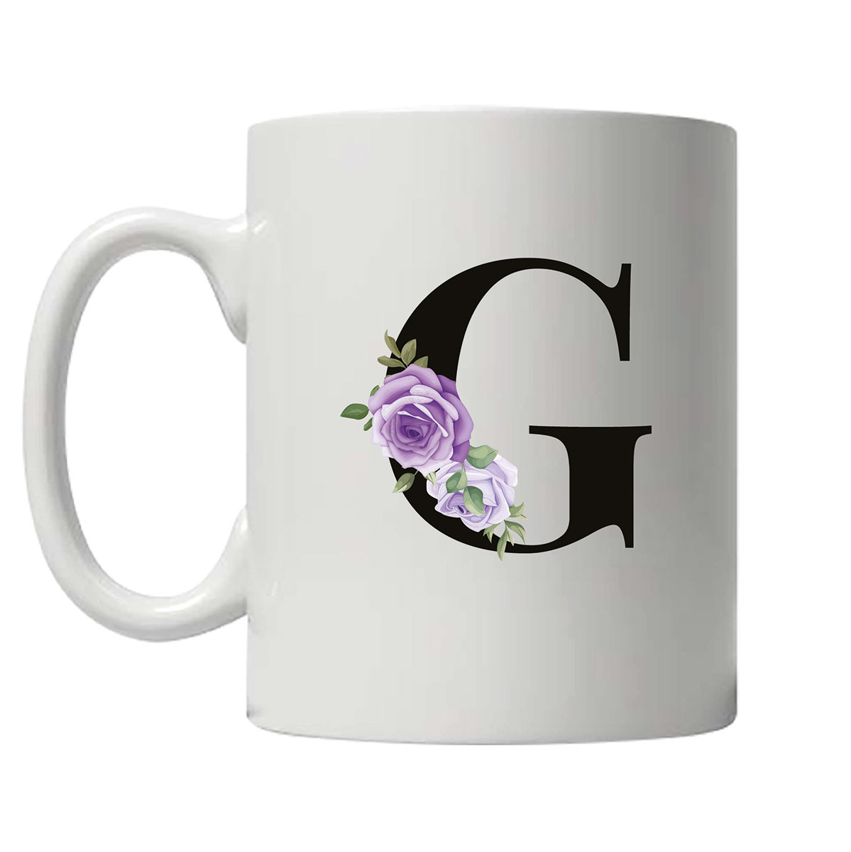 Initial / Name Customised Floral Ceramic Coffee/Tea Mug