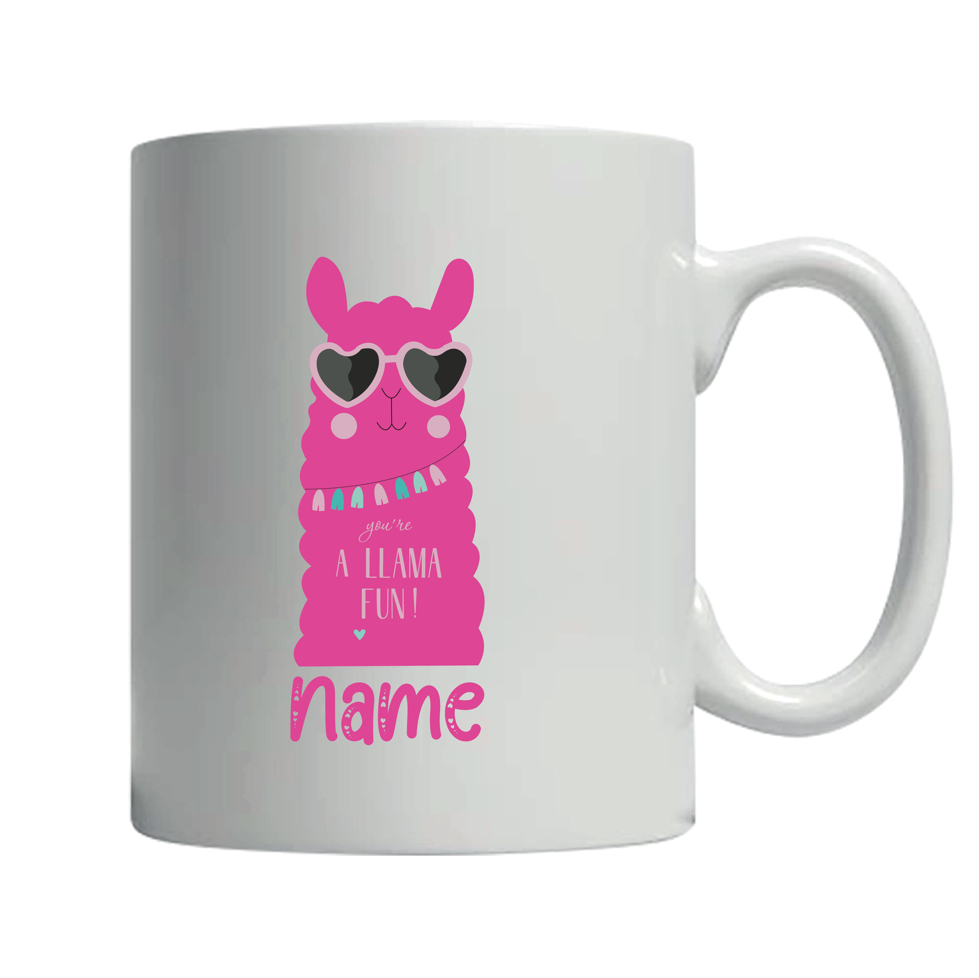 Personalised Pink Llama White Ceramic Couple Coffee/Tea Mug