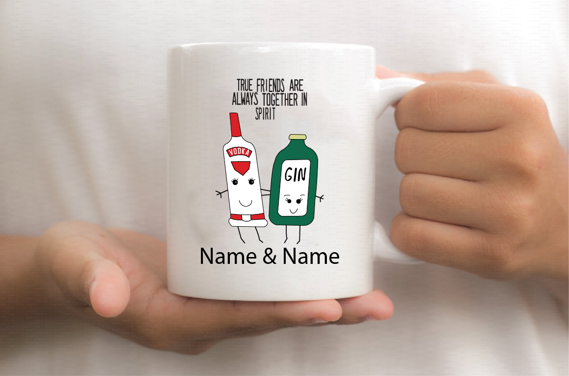 Gin & Tonic True Friends Ceramic Personalised Coffee Mug