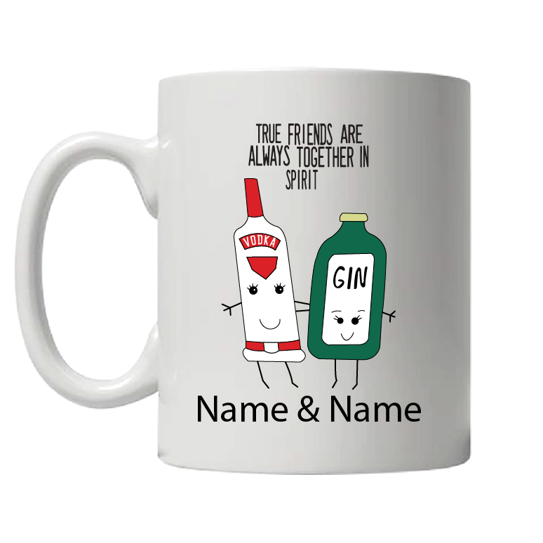 Gin & Tonic True Friends Ceramic Personalised Coffee Mug