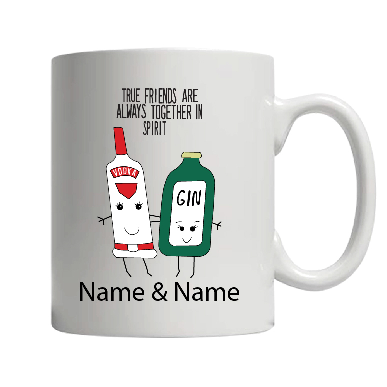 Gin & Tonic True Friends Ceramic Personalised Coffee Mug